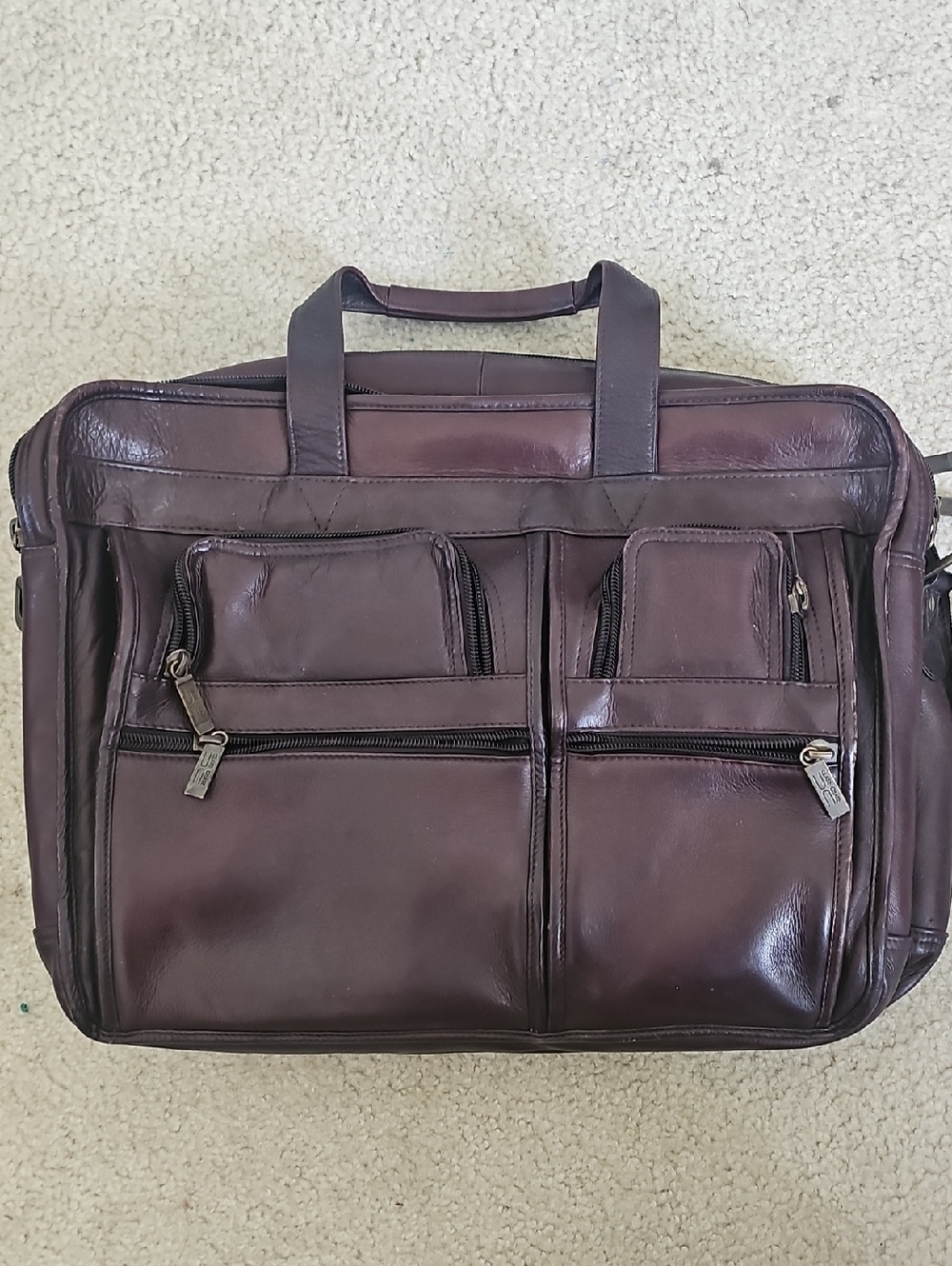 Men's Leather Briefcase Bag in Dark Brown - Classic Professional Carry